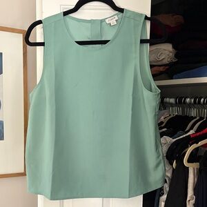 J. Crew Factory Women's Green Sleeveless Blouse